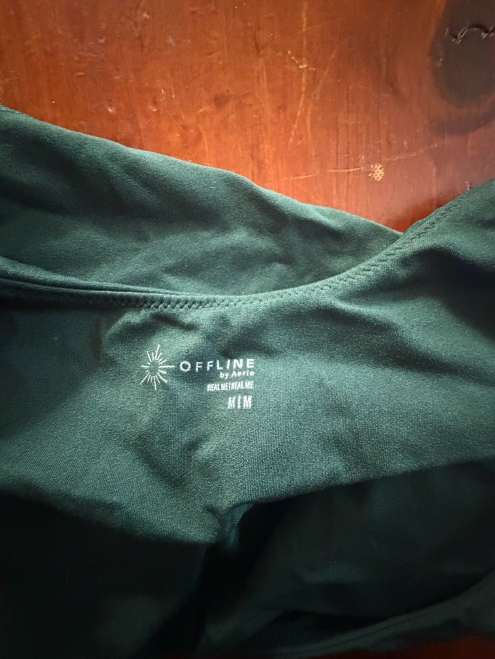 aerie Forest Green V-Neck Cropped Tank - Picture 3 of 3